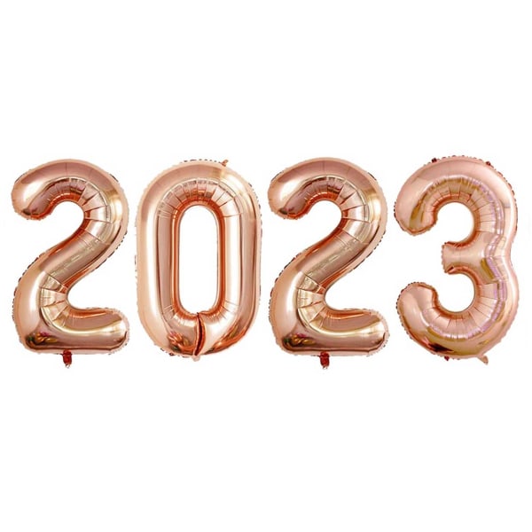 2023 Ciffer Balloons Rose Gold til nytår 102 cm stort