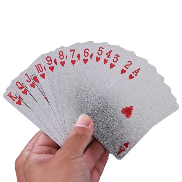 Forgyldt spillekort pokerkort i sølv dollars sølv
