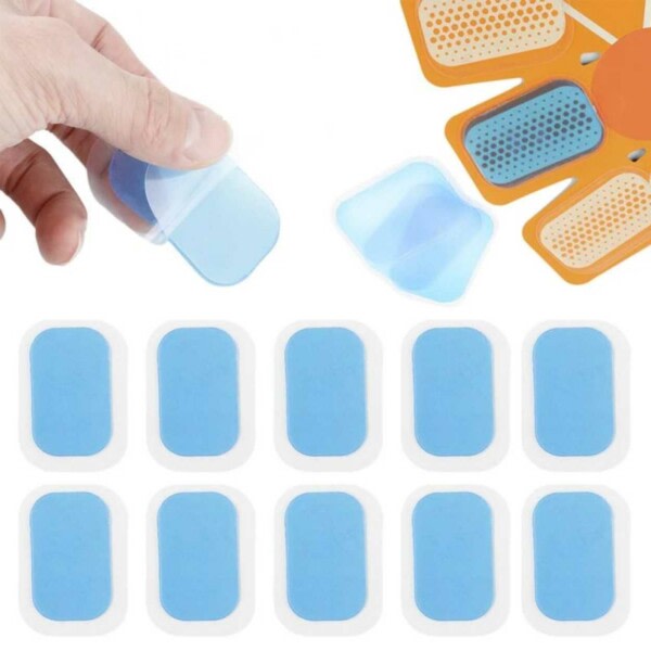 10-pack gelpads til EMS-træner elektronisk muskelstimulator gennemsigtig