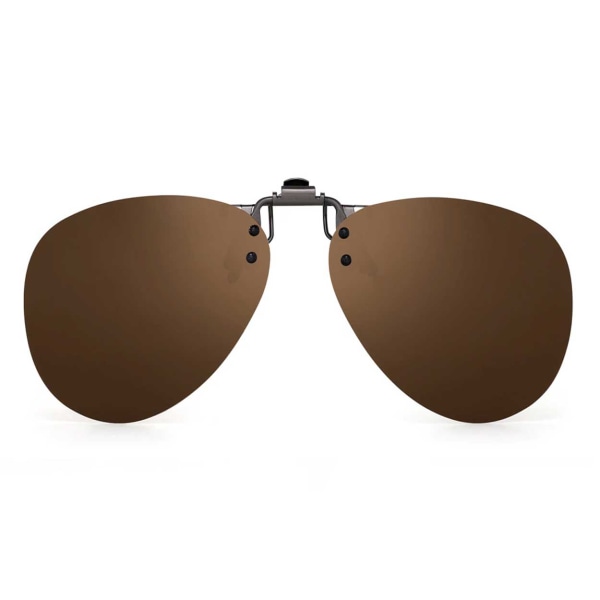 Clip-on Aviator solbriller pilot briller brune brun