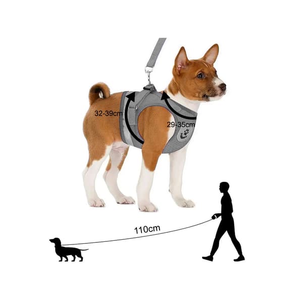 Hundesele Blød Trykfri med Reflex M Grå