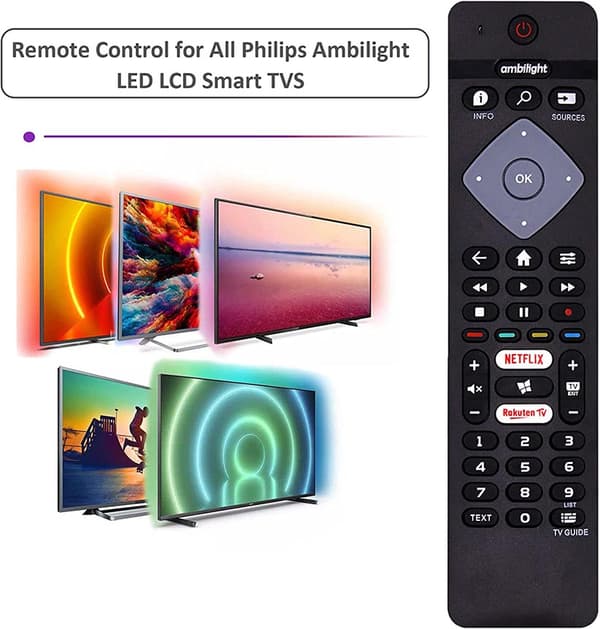 Philips Ambilight Kompatibel fjernkontroll for smart-TV – BRC0884301 erstatningsfjernkontroll