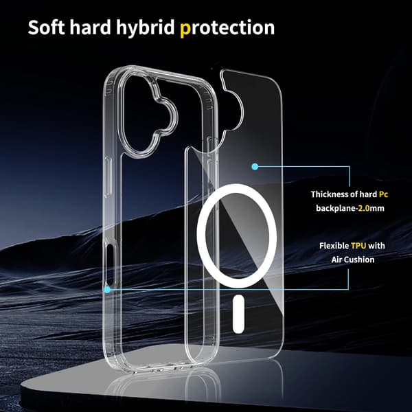 iPhone 17 Magnetiskt Mobilskal Magsafe Kompatibelt Genomskinligt transparent