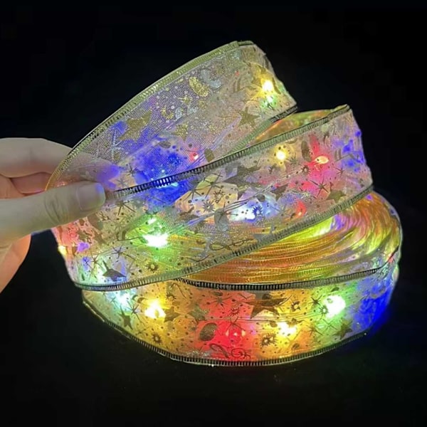 Juletrebelysning RGB Lyssnor | Flerfarget julelys | For pakker og juletre | Batteridrevet flerfarget