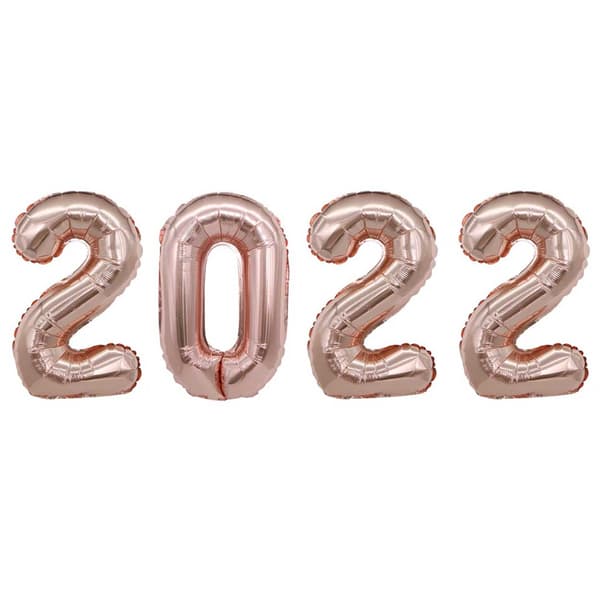 2022 ENORMA Sifferballonger Roséguld för Nyår 102cm