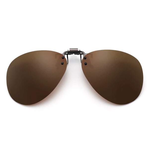 Clip-on Aviator-aurinkolasit pilottilasit ruskeat ruskea