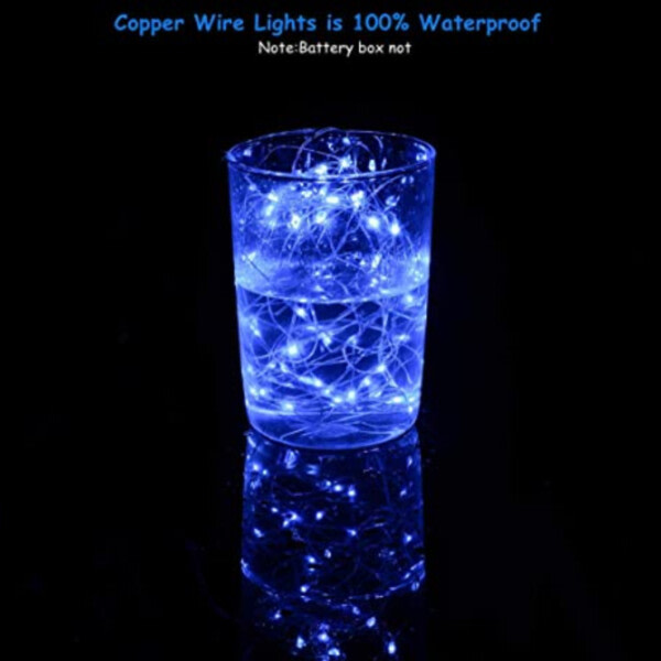 6-pack 1m mini LED-valon silmukka akkukäyttöinen sininen sininen