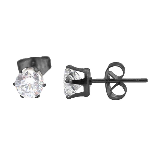2-pakke sort krystal piercing øreringe piercing juvel - 5mm sort
