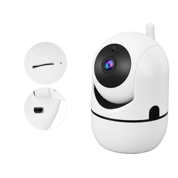 Övervakningskamera WiFi Inomhus Panorerbar HD Vit