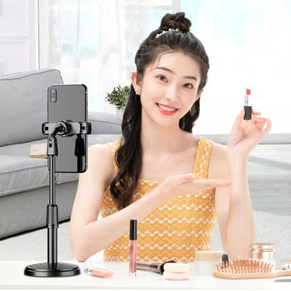 Tiktok Live Stream Mobile Stand - Holder / Set til mobil sort