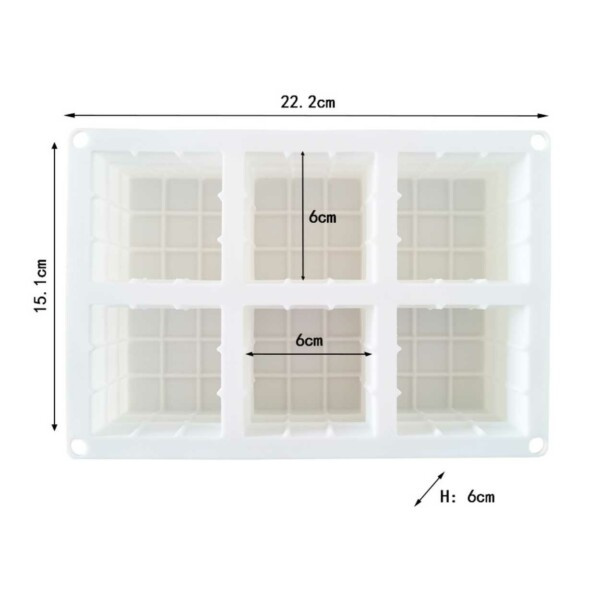 Silikon Ljusform Stearinljus DIY 6st Kuber Rubiks vit