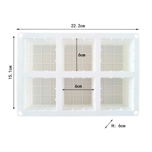 Silikone lysform stearinlys DIY 6st cubi rubics hvid