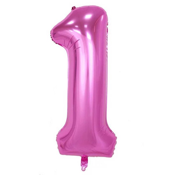 ENORM 102cm Sifferballong Rosa Metallic Nummer 1 Ballong rosa