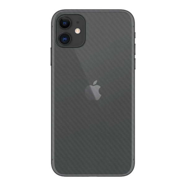3-pack iPhone 11 hiilikuitu ihon tarra suojakalvo takaisin läpinäkyvä