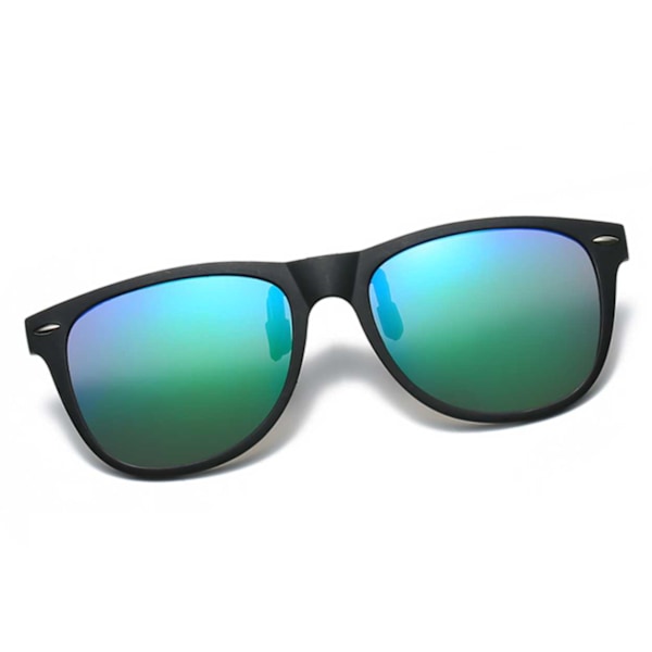 Polariseret Wayfarer Clip On Solbriller Flip Up Grøn spejllinse grøn