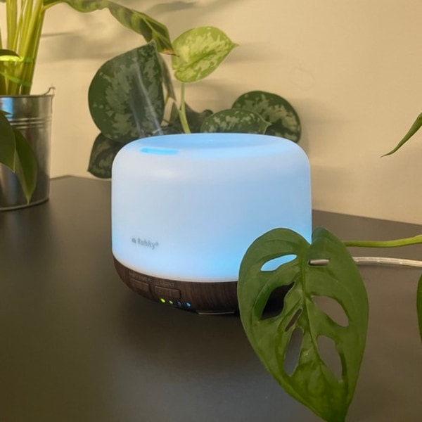 Aroma Diffuser RGB Luftfuktare med Fjärrkontroll och Eterisk Olja flerfärgad