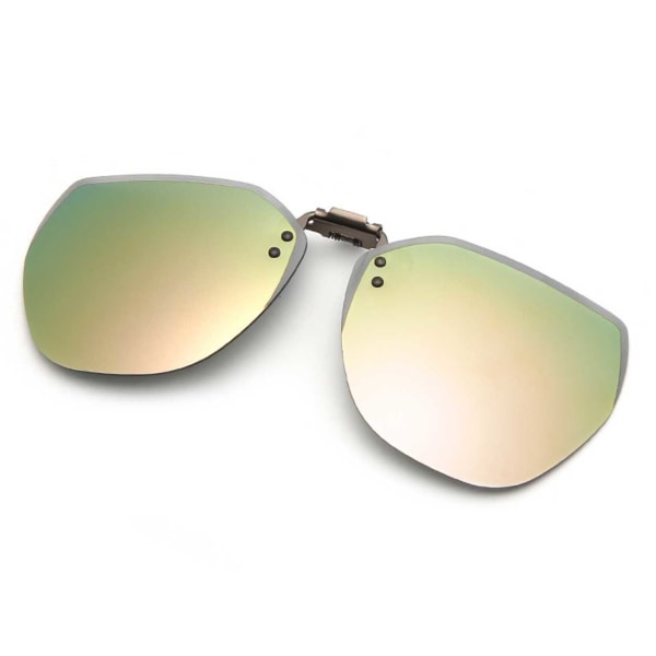 Flip-Up Clip-On aurinkolasit Metal Mirrored Gold kulta