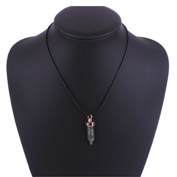 Halsband med Energisten Resin Quarts Grön Jade grön