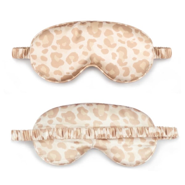 Soft Sleep Worm Eye Mask i Silk Flight Travel - Leopard