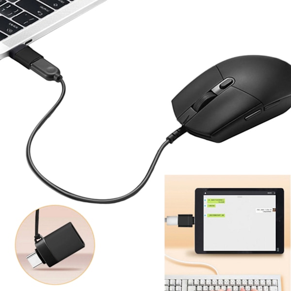 USB C han til USB A hun 3.0 OTG adapter sort