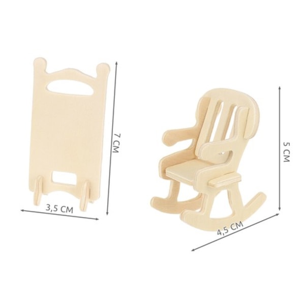 DIY Möbler för Dockhus i Trä brun