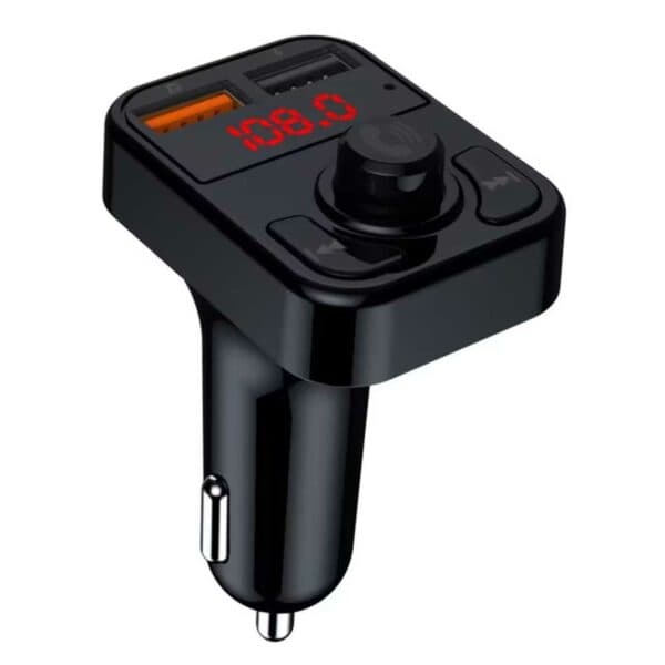 Trådløs FM-sender Bluetooth biloplader sort