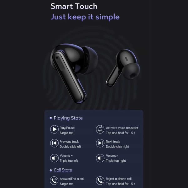 Trådløse Bluetooth-hovedtelefoner 20 timer ANC ENC BT 5.3 Sort sort