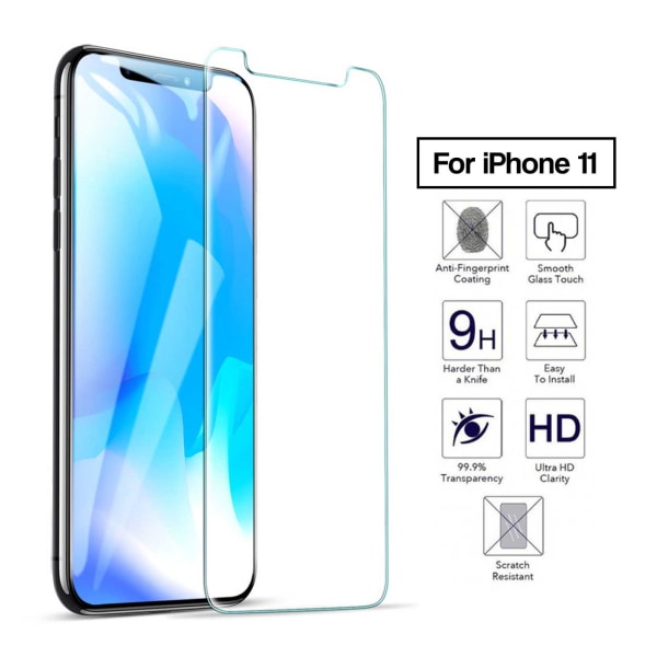 iPhone 11 HD-skærmbeskytter hærdet glas gennemsigtig