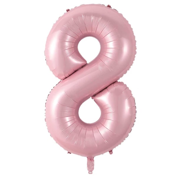 Kæmpe 102cm-cifret ballon pink nummer 8 ballon pink