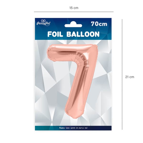 Folieballong Siffra 7 Roséguld 70 cm