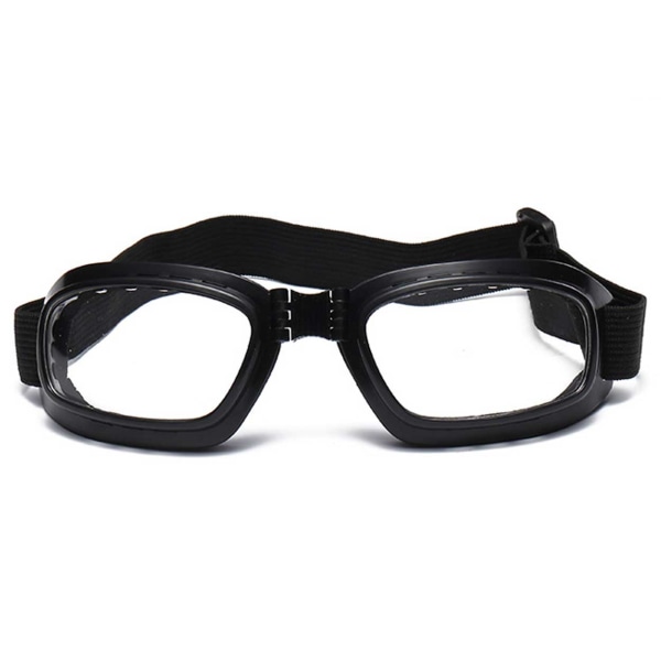 Motorcykelglasögon Retro MC Svart Klart Glas svart