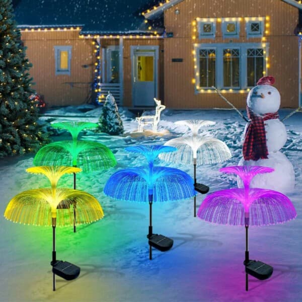 2-pack Solar Garden Lighting Ground Spear RGB musta