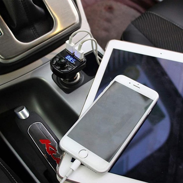 Bluetooth FM-lähetin 2x USB-laturilla musta