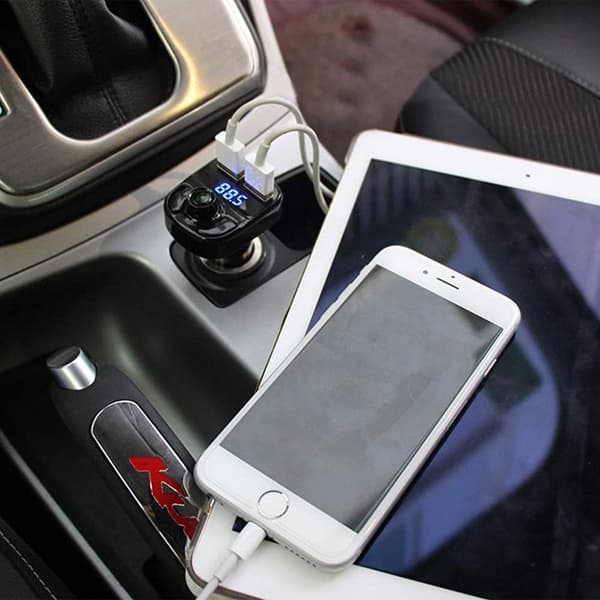 Bluetooth FM-sender med 2x USB-oplader sort