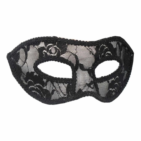 Venetiansk Ögonmask i Spets Maskerad Halloween Svart svart