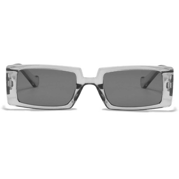 Rektangulære solbriller gennemsigtige grå grå