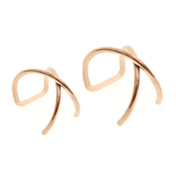 2-pack Fake Helix Piercing Ear Earring Ear Cuff uden hul Rose Gold
