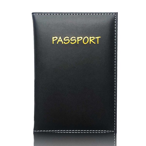 Pas case sort læder læder pas pas indehaver kunstigt læder sort