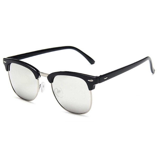 Black Clubmaster solbriller sølv spejlglas sort