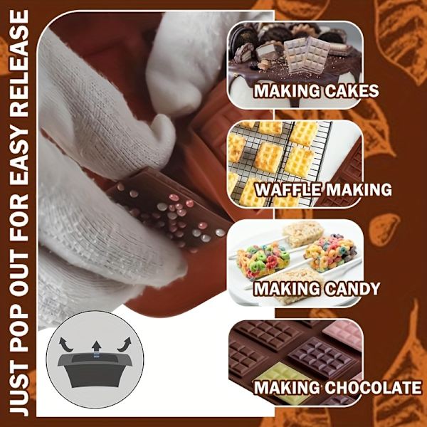 Silikon Chokoladeform Mini Chokoladebarer Slik Bagning