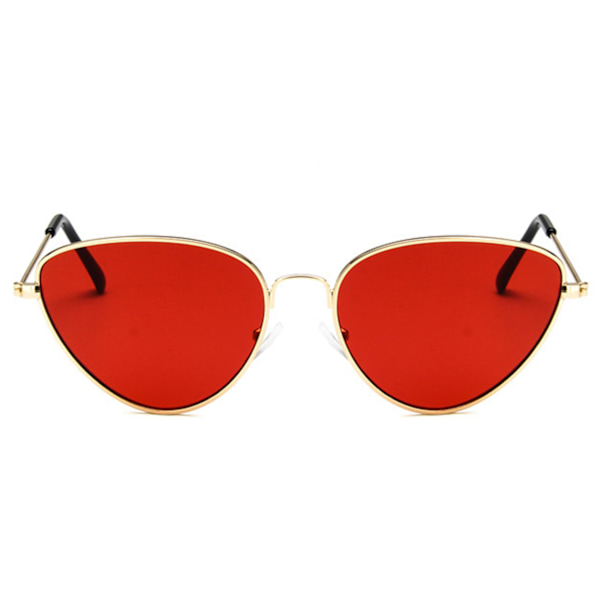 Golden Triangular Solbriller Red Glass + Senile String gull