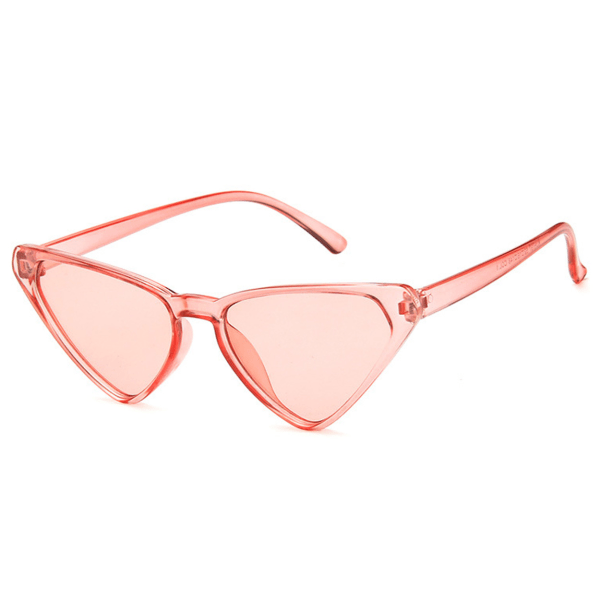 Vaaleanpunaiset läpikuultavat aurinkolasit kirkas lasi vaaleanpunainen