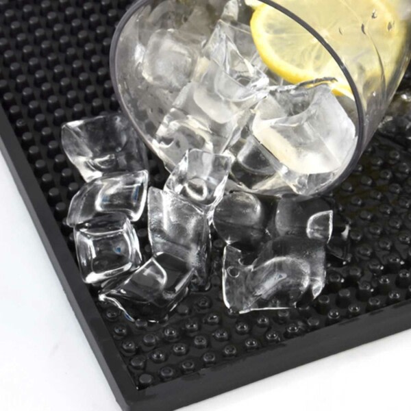 Barmatte Gummi Rektangulær 30x15cm Sort svart