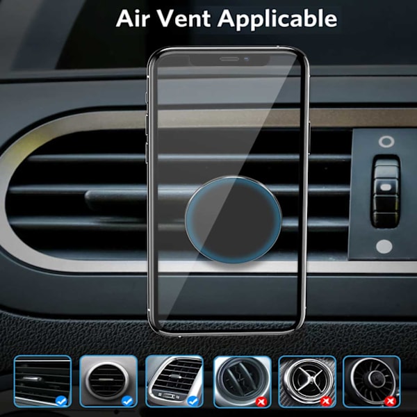 Magnet Mobile Holder til bilventilatorbilholderen sort sort