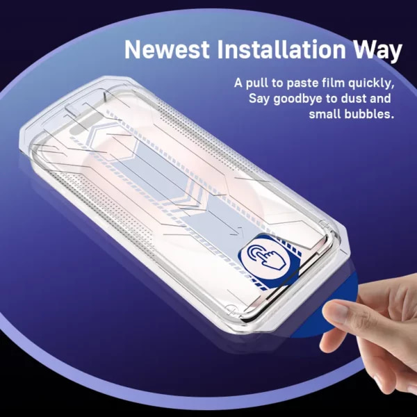 Helppo asenna iPhone 15 Screen Protector HD -karkaistu lasi läpinäkyvä