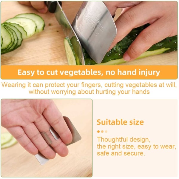 Fingerskydd Rostfritt Stål - Skärning Grönsaker, Kött silver