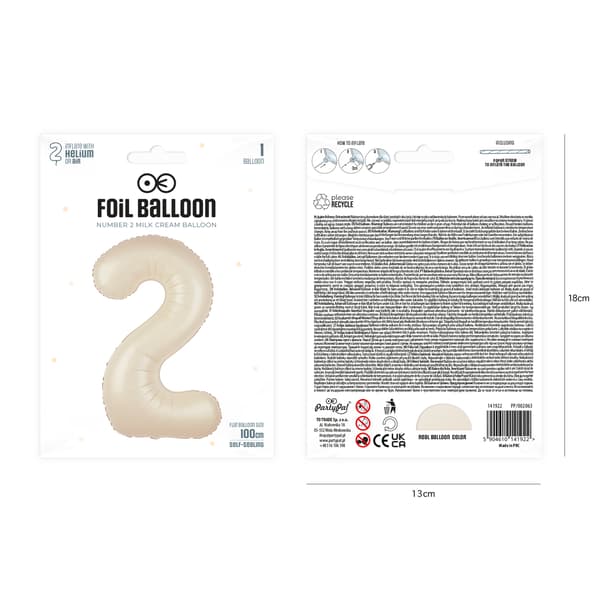 Folieballong Siffra 3 Kräm Beige 100 cm beige