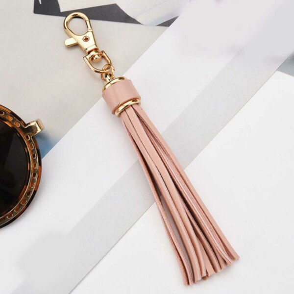 Nyckelring Mocka Läder Tassel Rosa rosa