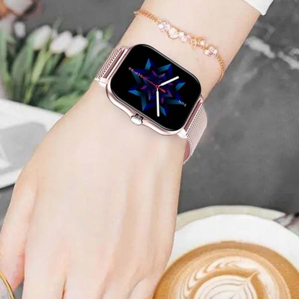 FitPro Android iOS Smartwatch med 2 armbånd, bluetooth og sundhedsfunktioner Rosa pink