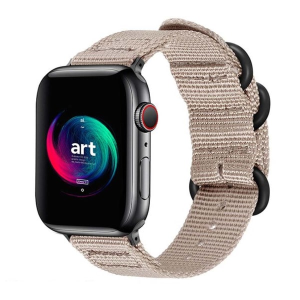 Apple Watch 1/2/3/4/5/6/7/katso 42/44/45 Nylon -rannekoru Nato -rannekorut beige